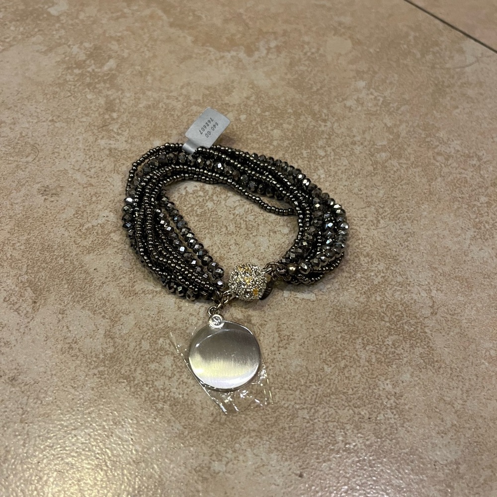 Things Remembered Silver and Black Multi-Strand Bracelet